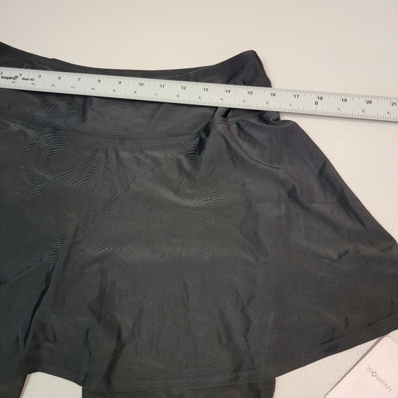 WOMENY Women's Black Swim Skirt Shorts Size XL High Waisted - Picture 5 of 6